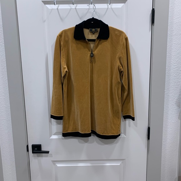 Vintage Archive Fendi Pullover Polo Velour Logo Top 8 42 - Picture 2 of 14